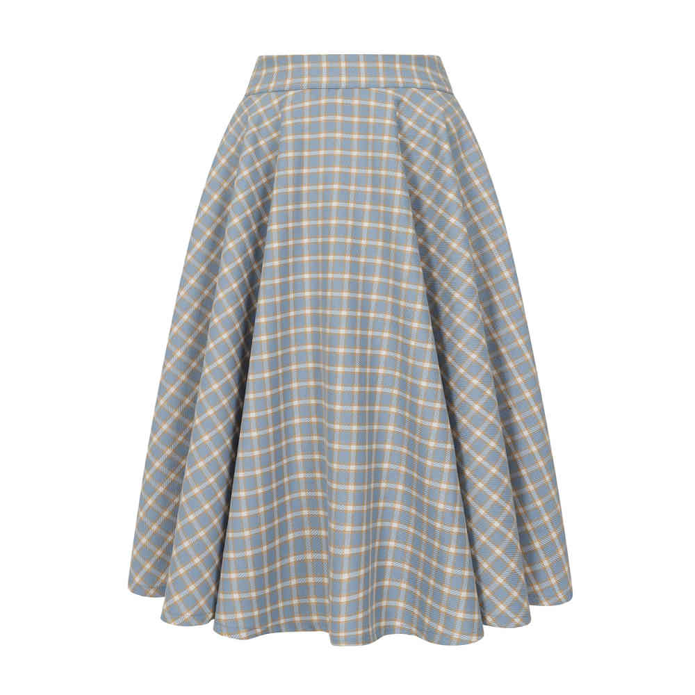 Banned - Cary Blue Check Skirt - Blue